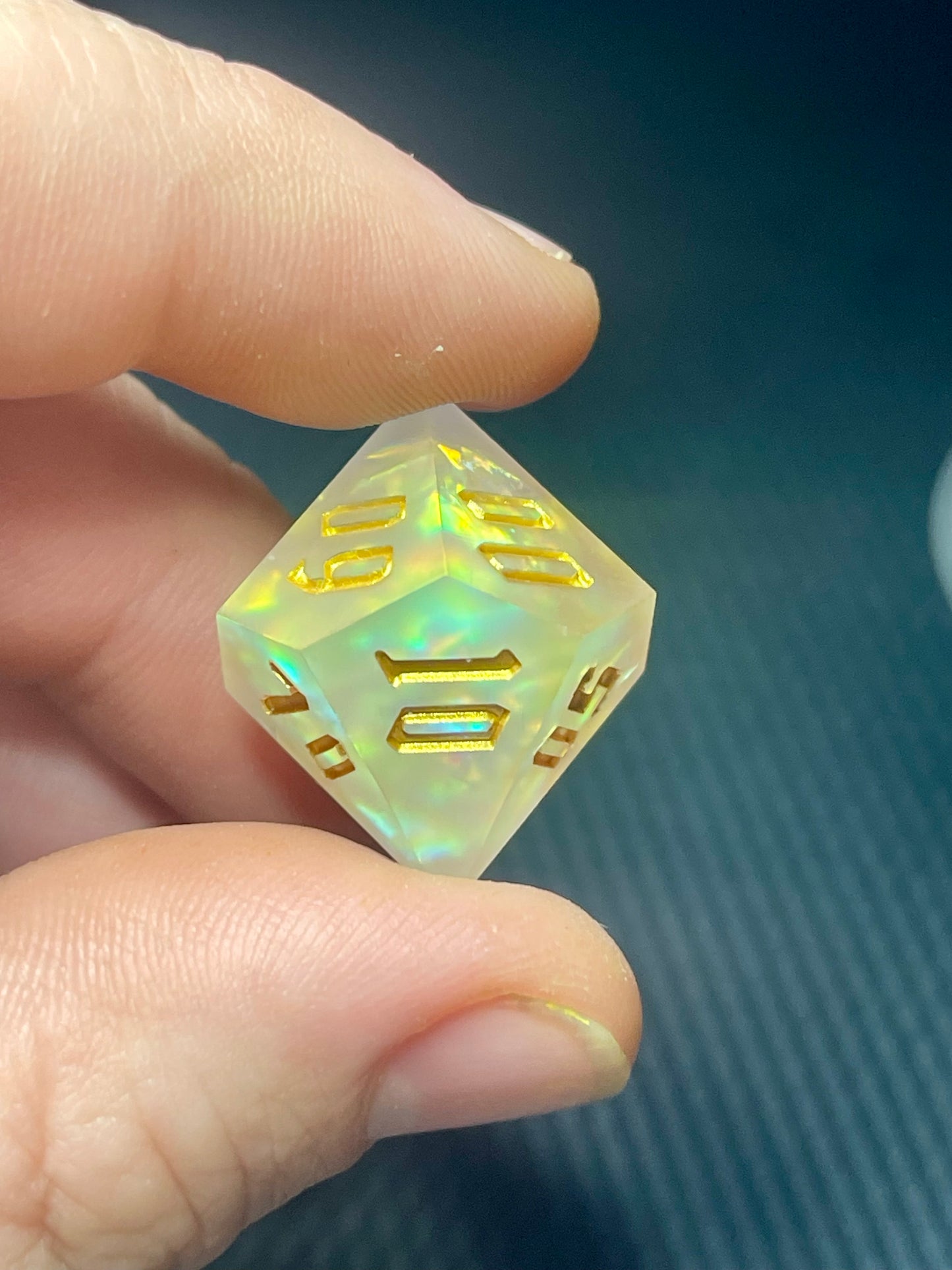 Lunar Radiance Handmade Dice Set | D&D Dice | Dnd | 7pc | Dice Set | Resin | Frosted |
