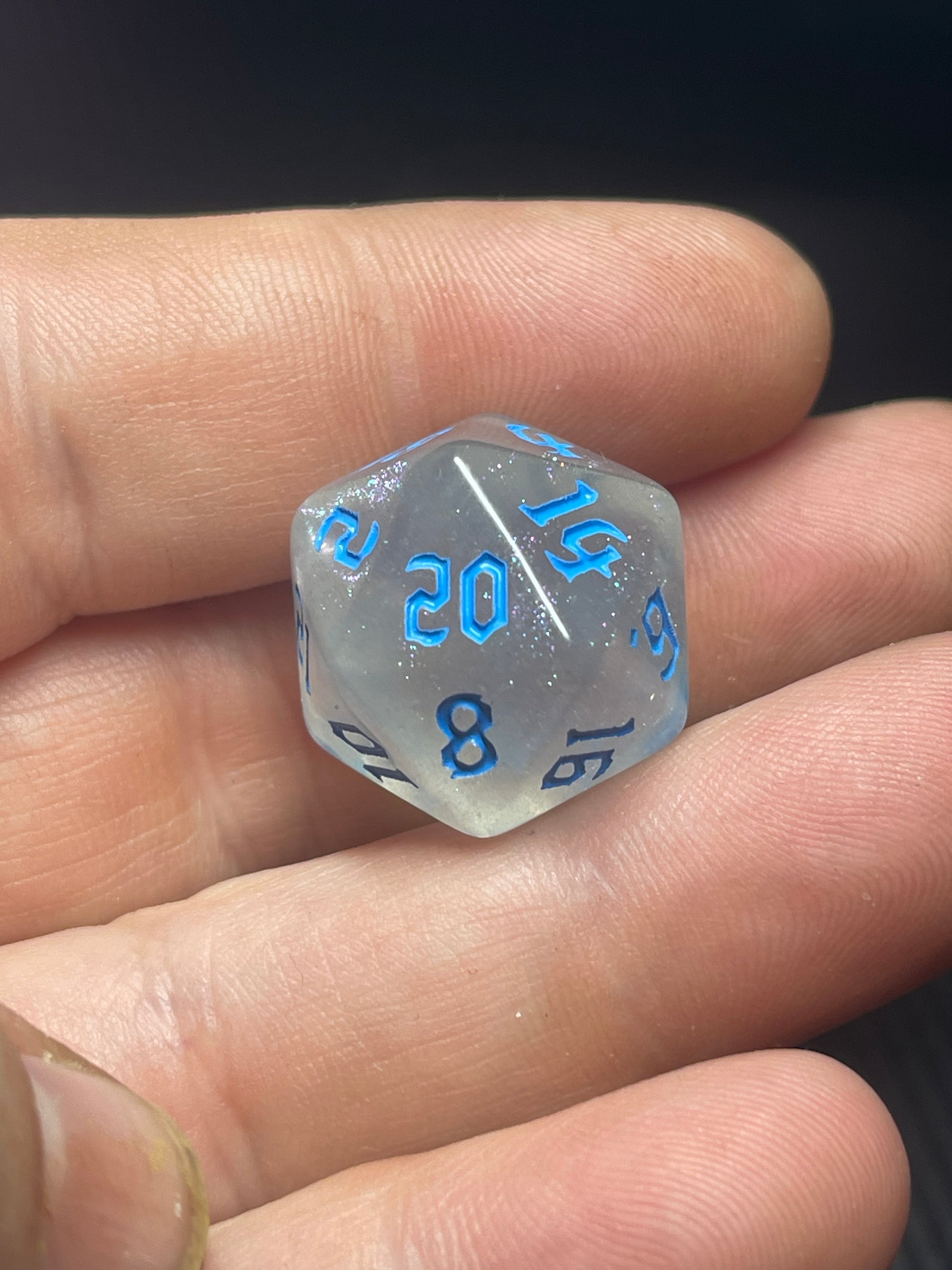 Frosted Starlight Dice Set | D&D Dice | Dnd | 7pc | Dice Set | Acrylic Dice | Glitter|