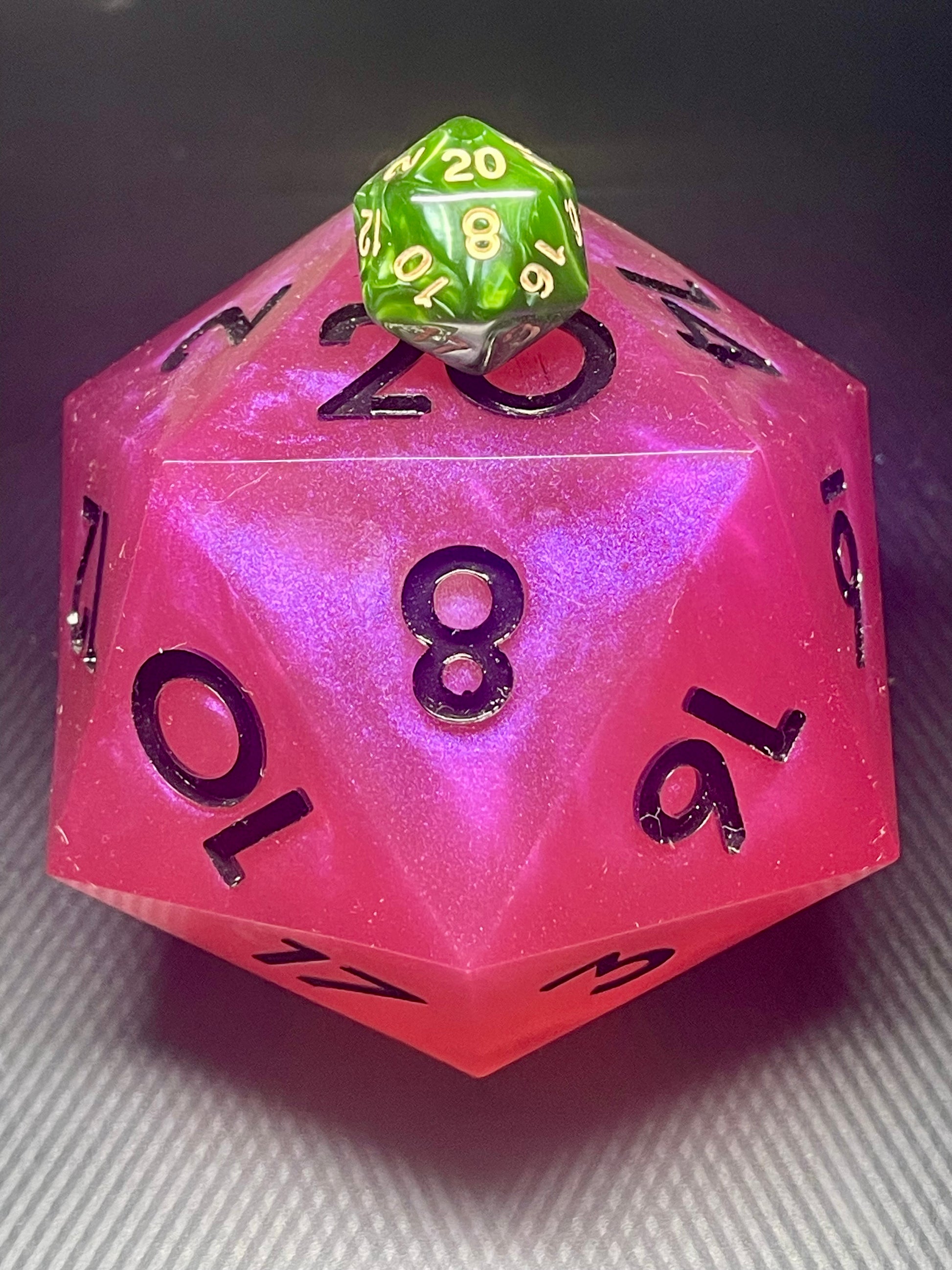 The Blushbringer 100mm D20 , oversized d20, Handmade D20 Dice Giant Oversized Jumbo DnD, Dungeons and Dragons, RPG dice