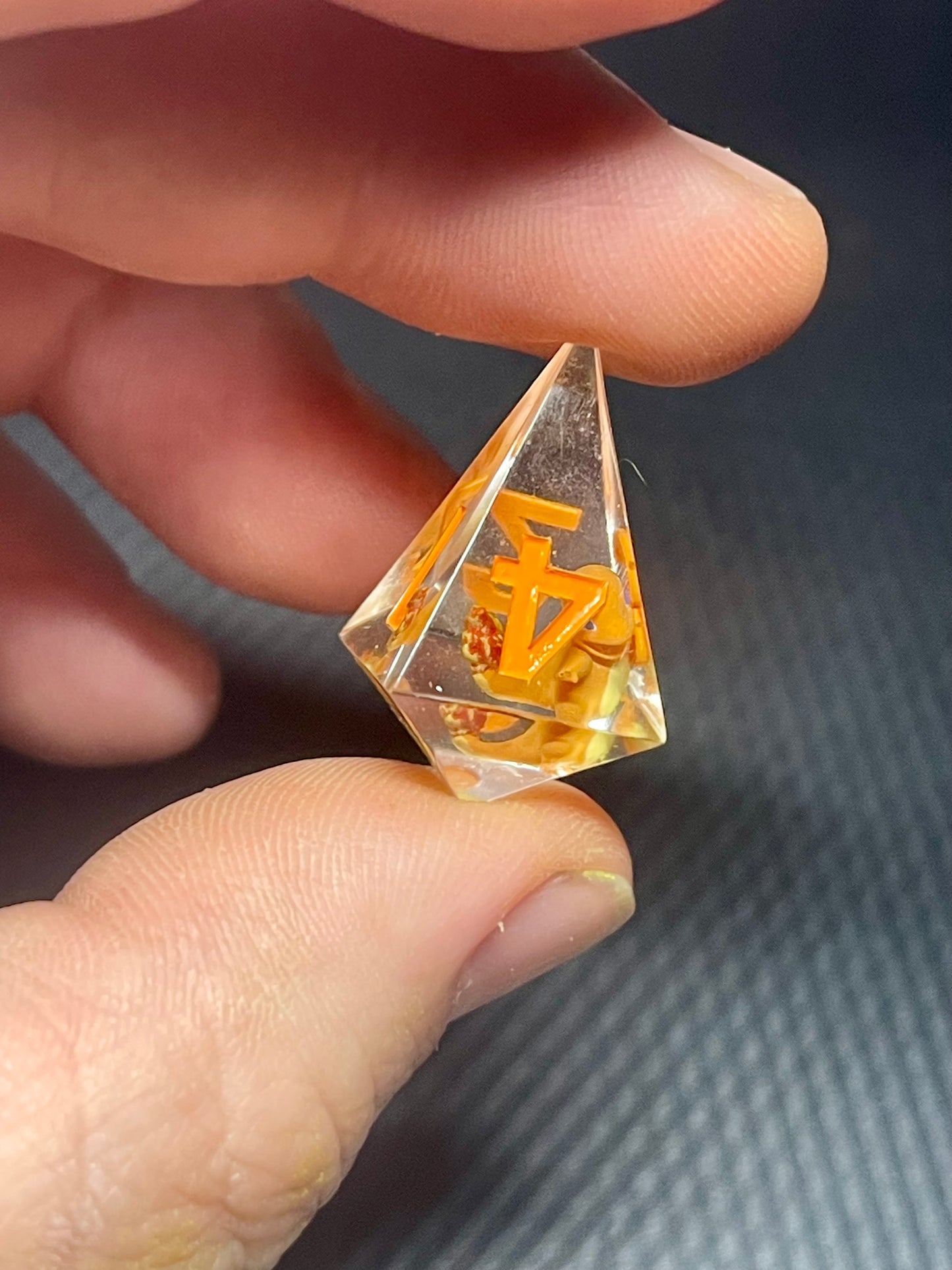 Charmander Handmade Dice Set | D&D Dice | Dnd | 7pc | Dice Set | Resin | Pokemon |