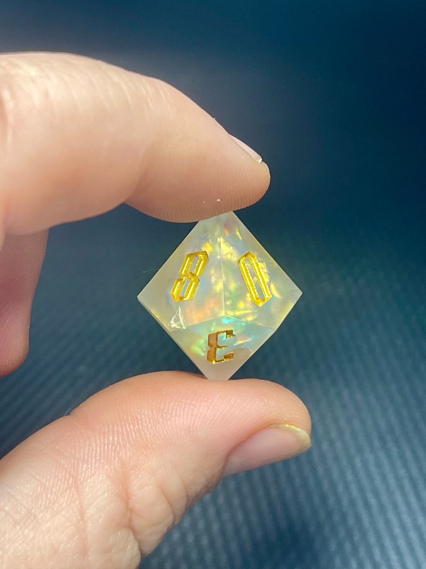 Lunar Radiance Handmade Dice Set | D&D Dice | Dnd | 7pc | Dice Set | Resin | Frosted |
