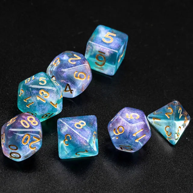Siren's Mirage | D&D Dice | Dnd | 7pc | Dice Set | Acrylic Dice | Glitter |