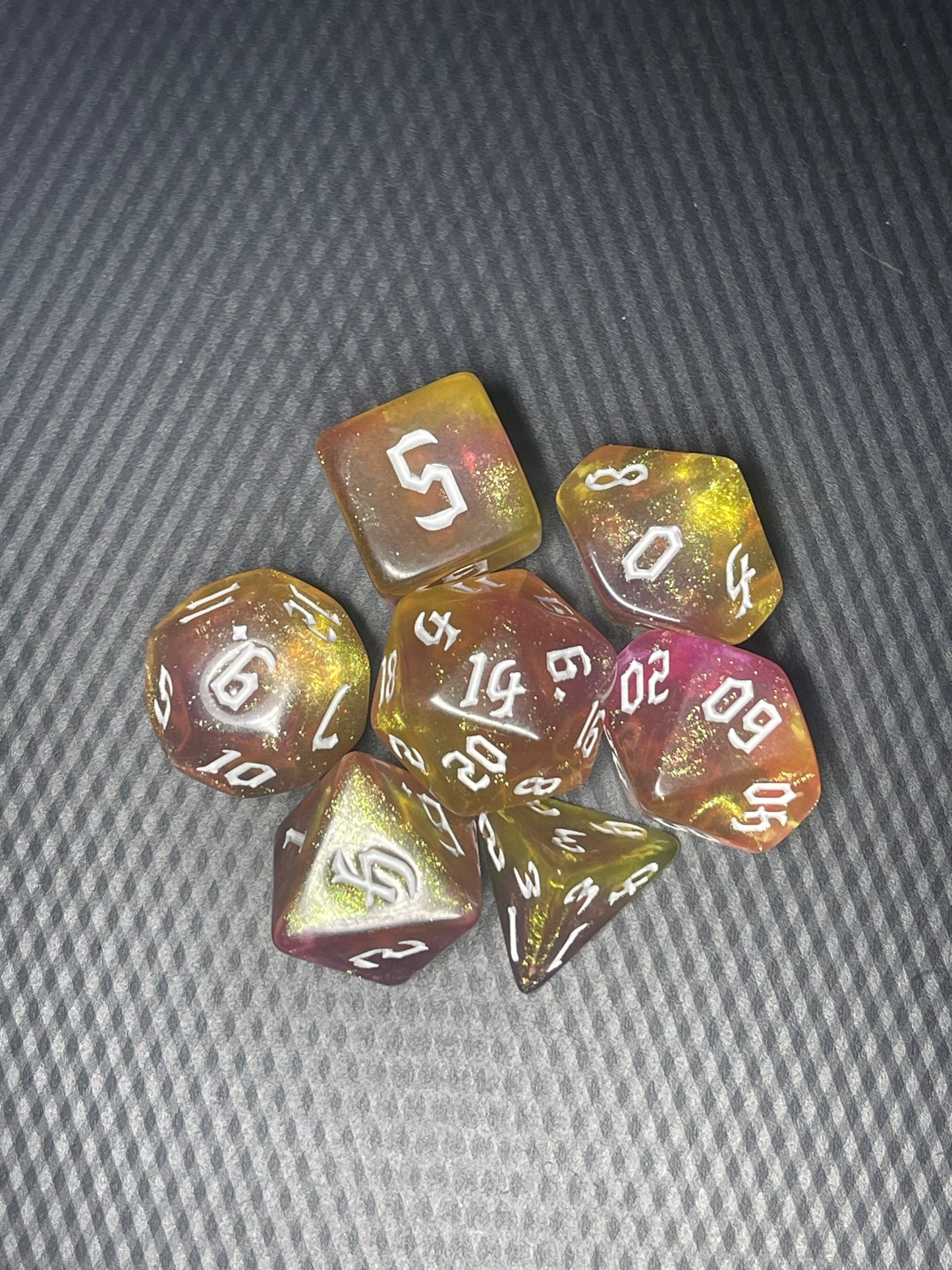 The Emberfang Dice Set | D&D Dice | Dnd | 7pc | Dice Set | Acrylic Dice | Glitter|