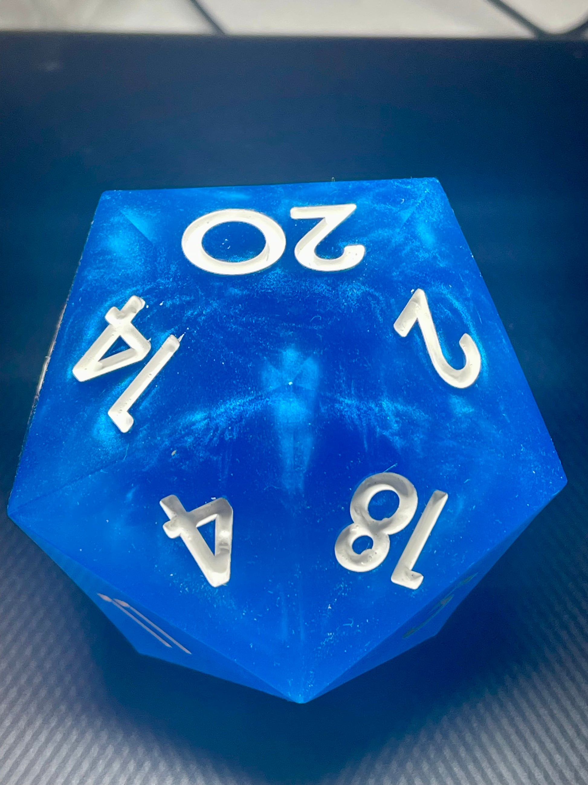 Stormcore 100mm D20 | D&D Dice | Dnd | Dice | Resin | Glitter | Giant | Huge | Oversized d20 | Handmade
