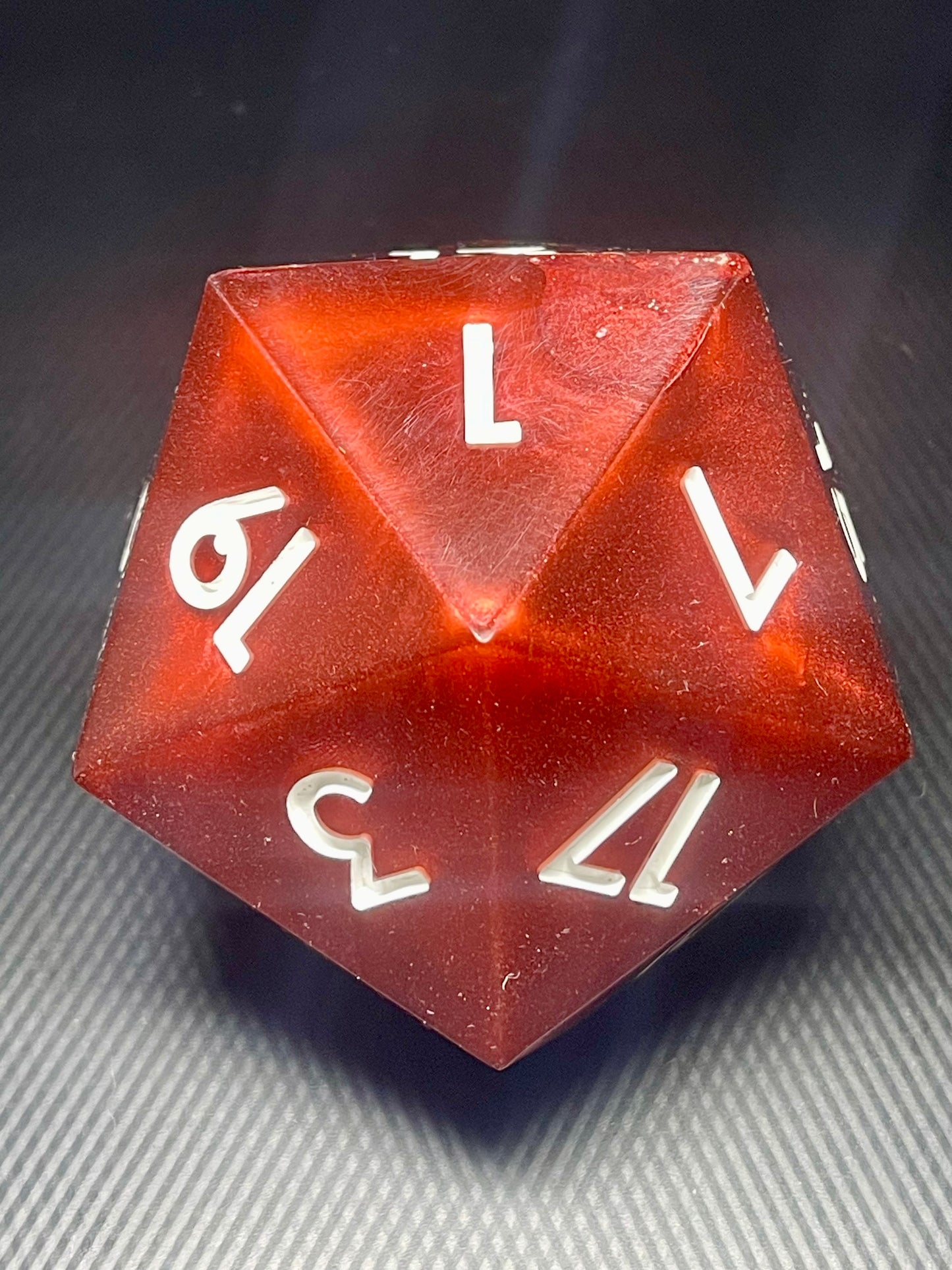 Crimson Cataclysm 100mm D20, oversized d20, Handmade D20 Dice Giant Oversized Jumbo DnD, Dungeons and Dragons, RPG dice