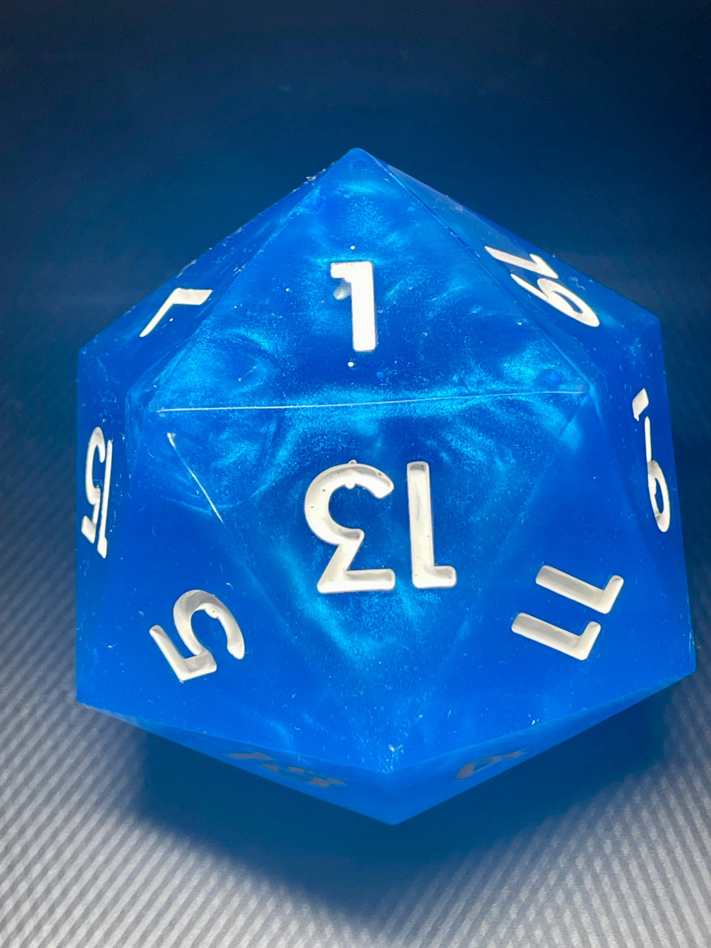 Stormcore 100mm D20 | D&D Dice | Dnd | Dice | Resin | Glitter | Giant | Huge | Oversized d20 | Handmade