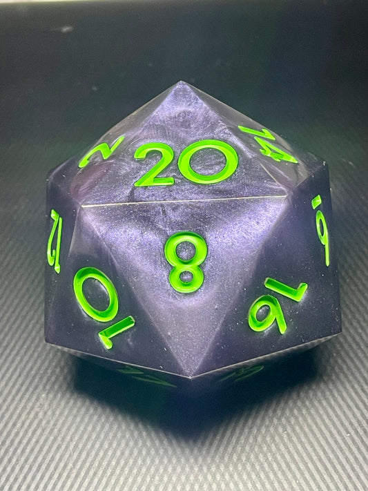 Critical Mass 100mm D20, oversized d20, Handmade D20 Dice Giant Oversized Jumbo DnD, Dungeons and Dragons, RPG dice