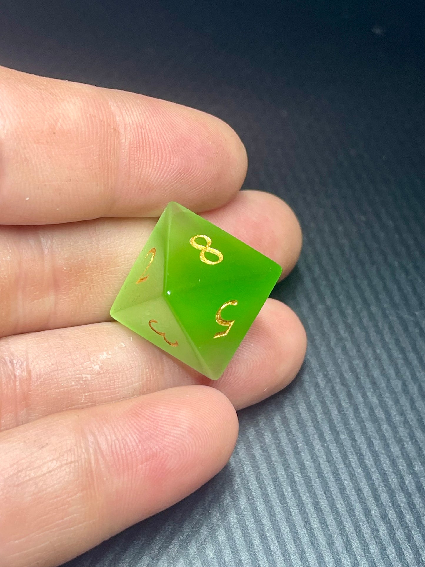 Green Cat Eye Gemstone Dice Set | D&D Dice | Dnd | 7pc | Dice Set | Stone |