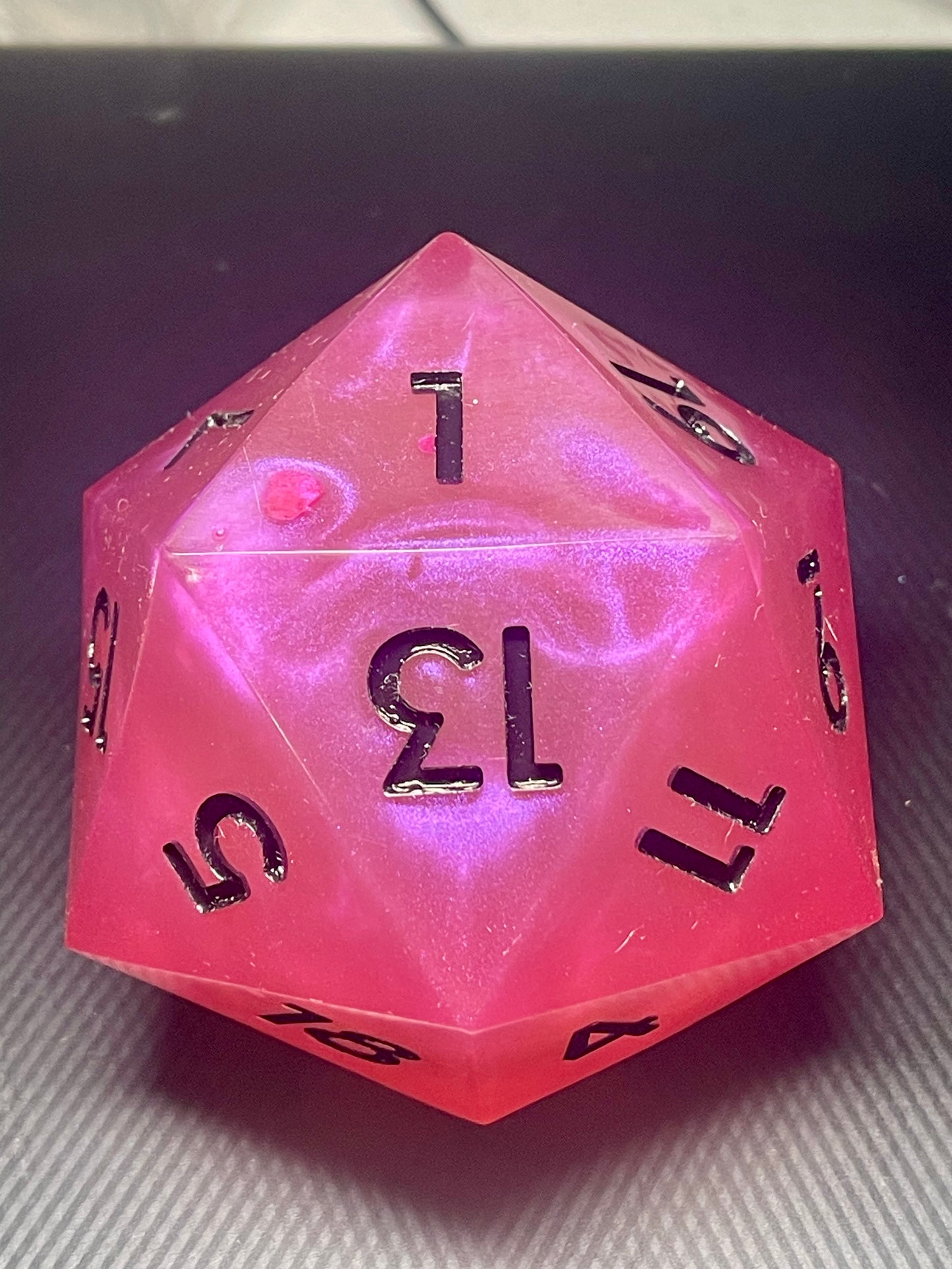 The Blushbringer 100mm D20 , oversized d20, Handmade D20 Dice Giant Oversized Jumbo DnD, Dungeons and Dragons, RPG dice
