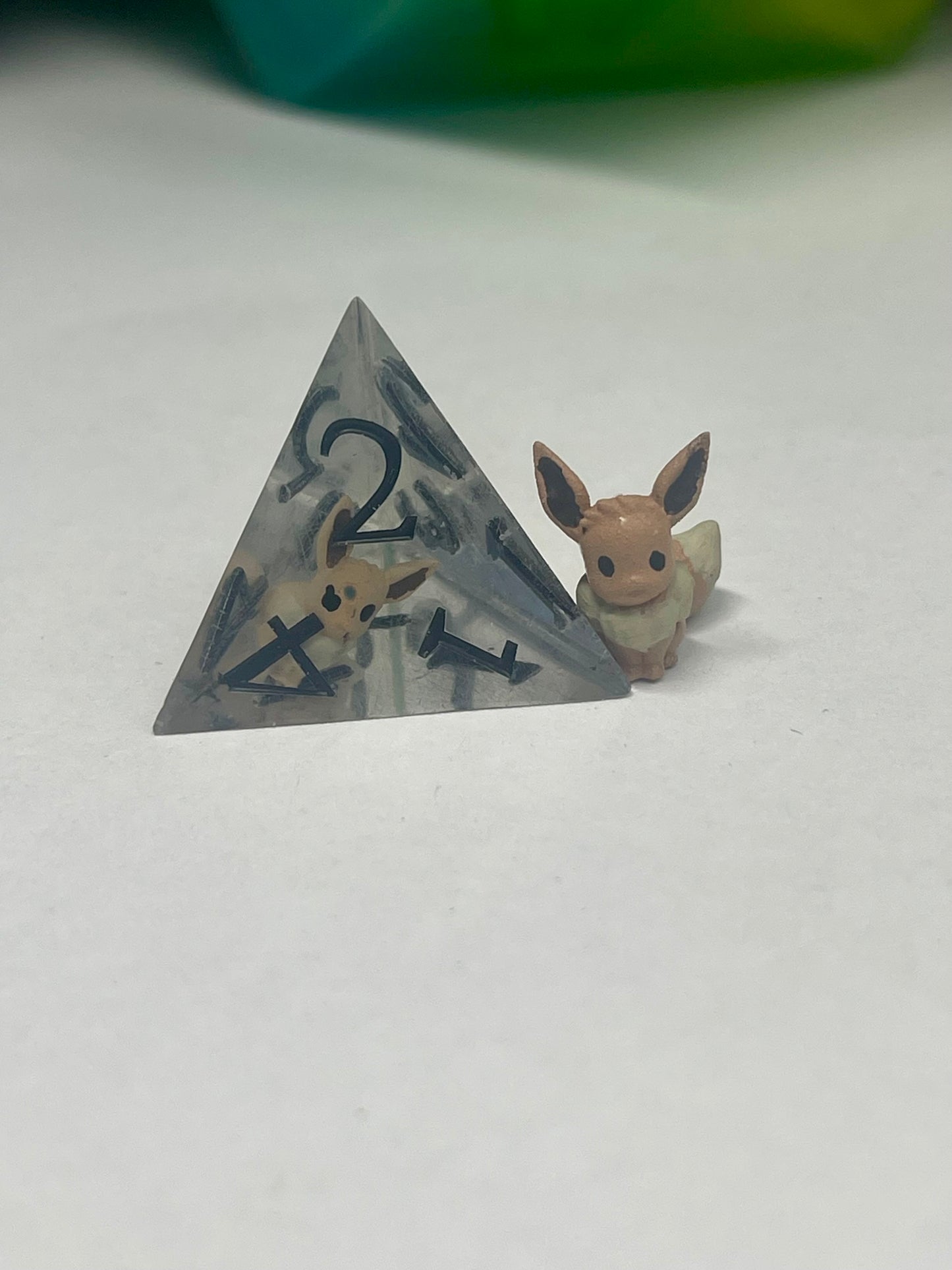 Eevee Dice Set | Handmade Resin Sharp Edge Dice | Pokémon D&D Dice | 7pc TTRPG Dice Gift