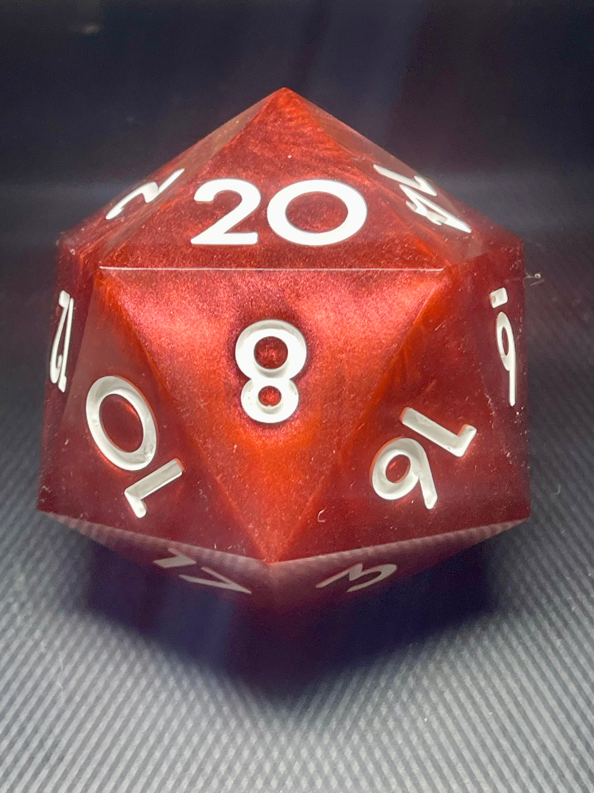 Crimson Cataclysm 100mm D20, oversized d20, Handmade D20 Dice Giant Oversized Jumbo DnD, Dungeons and Dragons, RPG dice