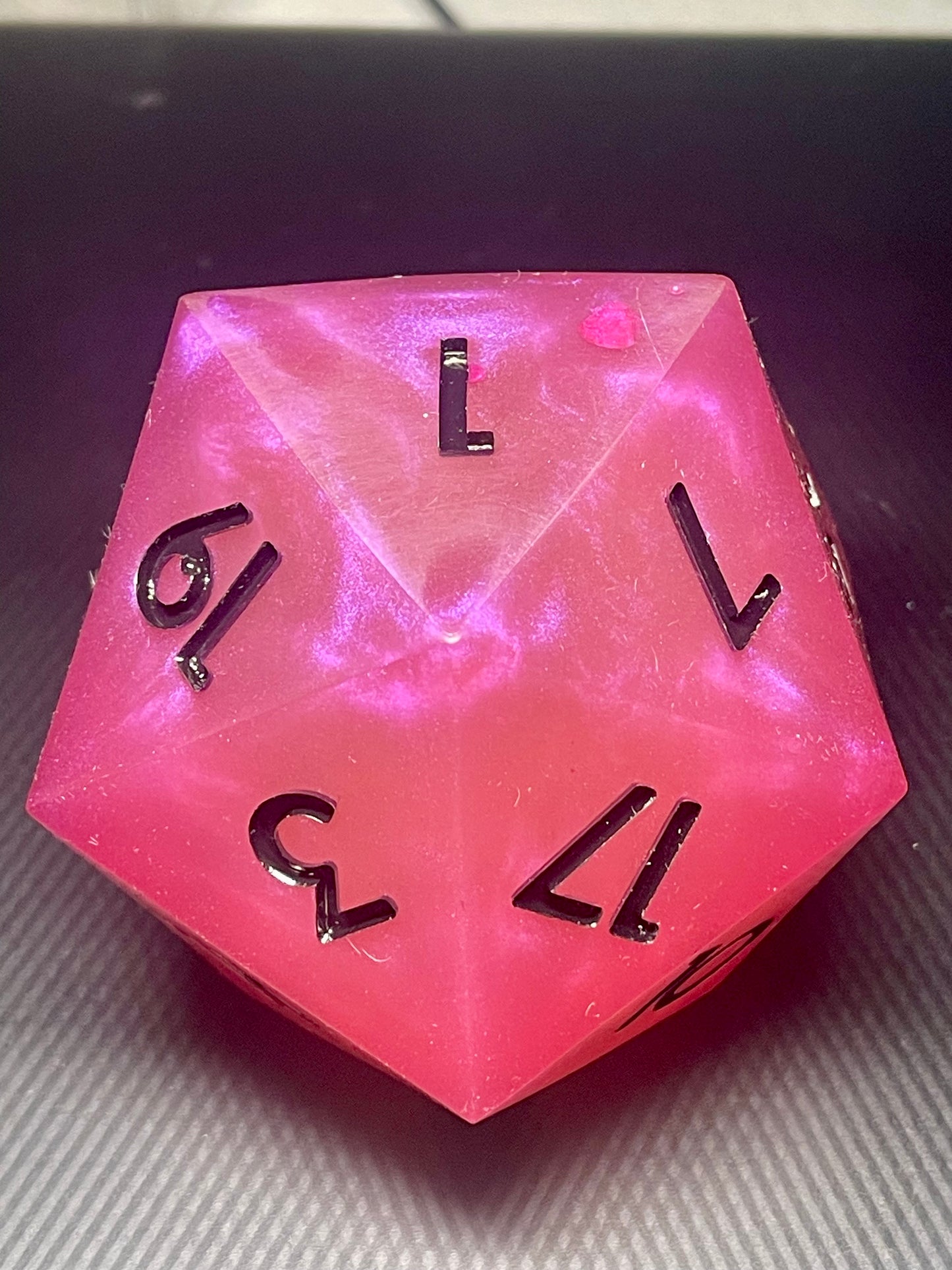 The Blushbringer 100mm D20 , oversized d20, Handmade D20 Dice Giant Oversized Jumbo DnD, Dungeons and Dragons, RPG dice