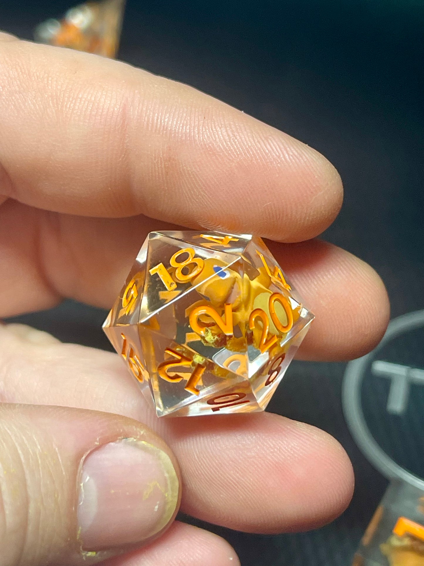Charmander Handmade Dice Set | D&D Dice | Dnd | 7pc | Dice Set | Resin | Pokemon |