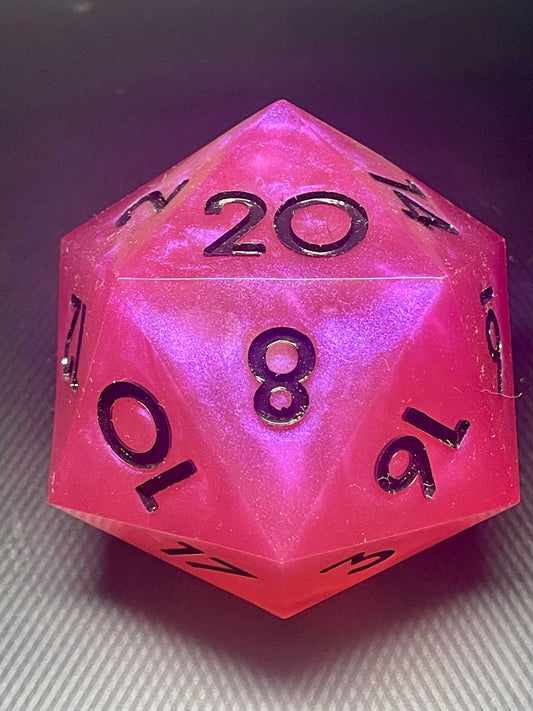 The Blushbringer 100mm D20 , oversized d20, Handmade D20 Dice Giant Oversized Jumbo DnD, Dungeons and Dragons, RPG dice