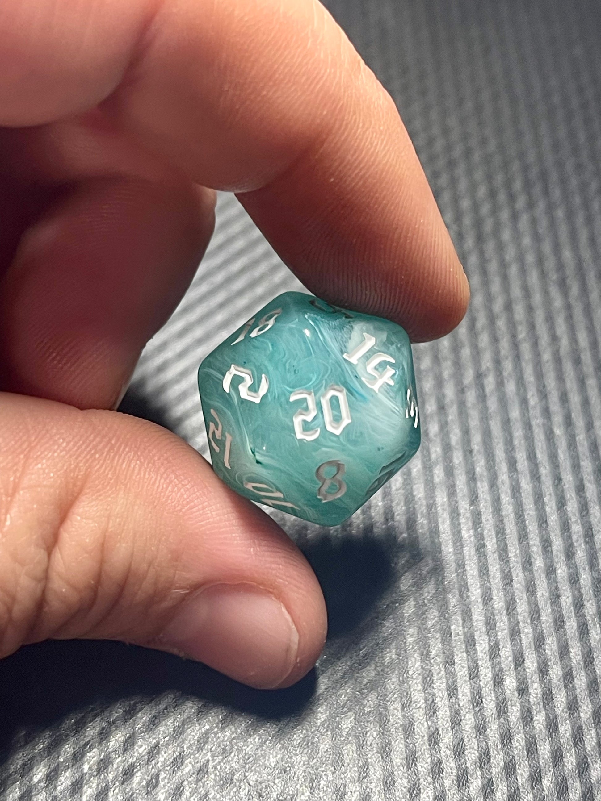 Glacier Mist Dice Set| D&D Dice | Dnd | 7pc | Dice Set | Acrylic Dice | Swirl |