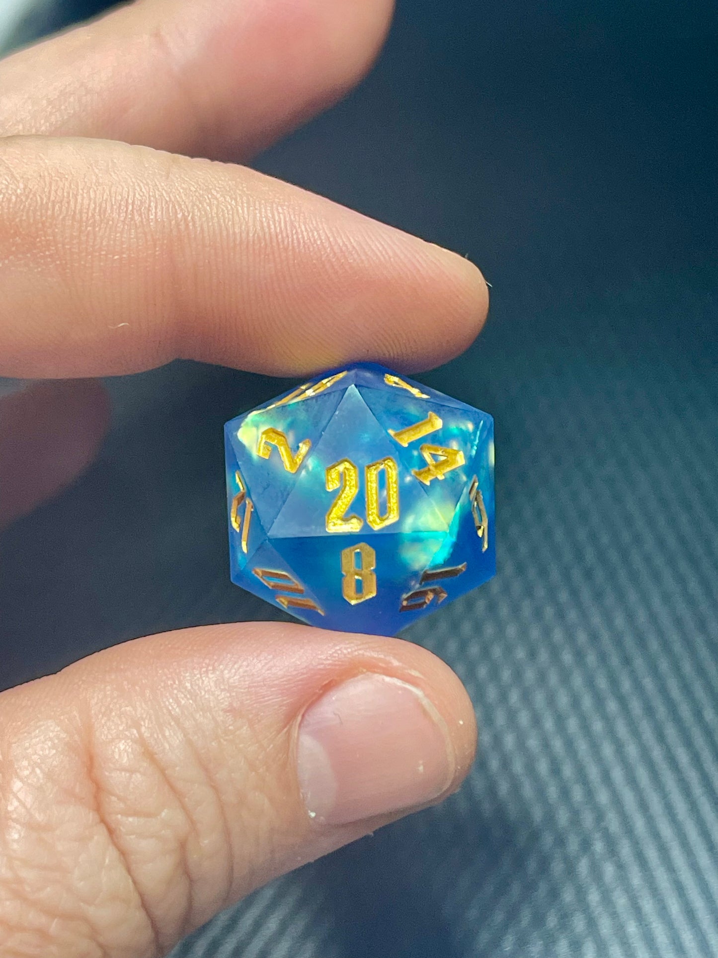Frozen Abyss Handmade Dice Set | D&D Dice | Dnd | 7pc | Dice Set | Resin | Frosted |