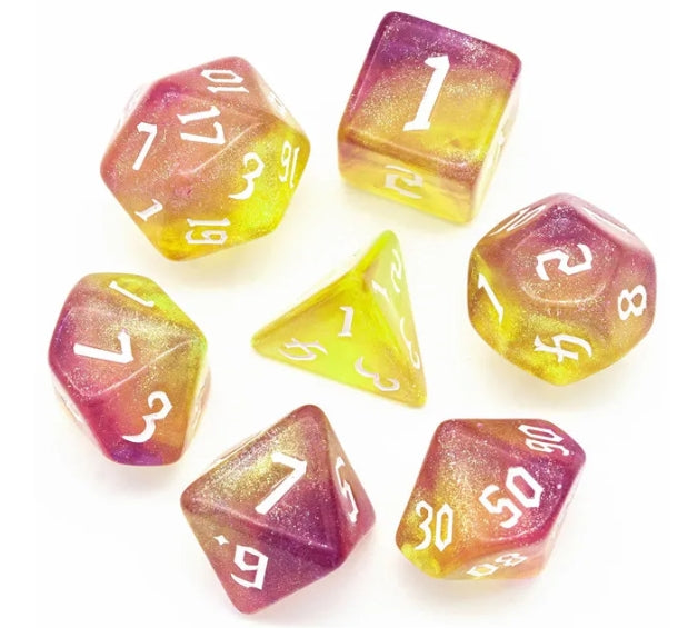 The Emberfang Dice Set | D&D Dice | Dnd | 7pc | Dice Set | Acrylic Dice | Glitter|