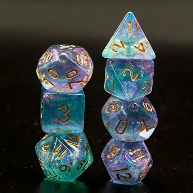 Siren's Mirage | D&D Dice | Dnd | 7pc | Dice Set | Acrylic Dice | Glitter |