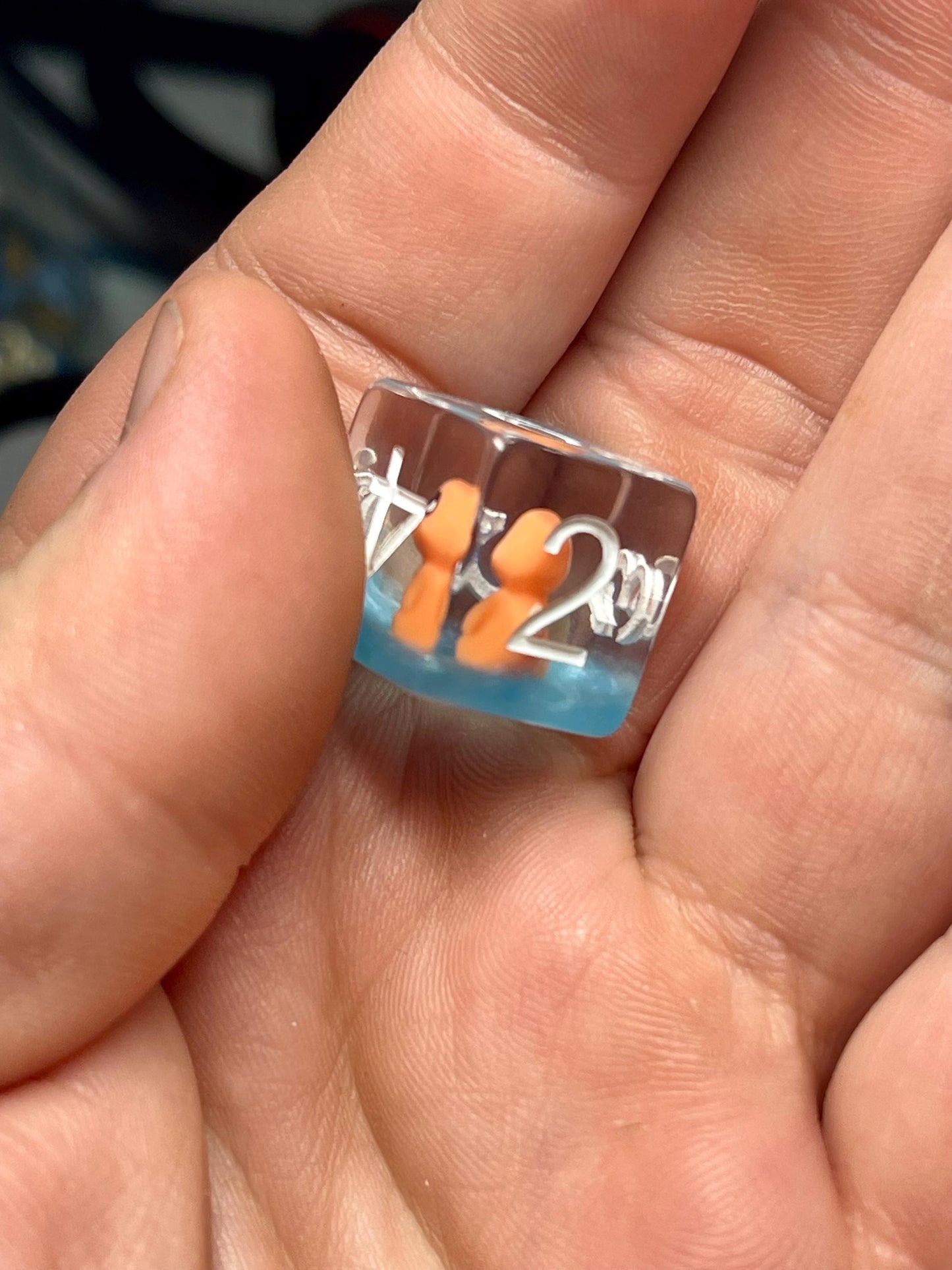 Charmander Dice | D&D Dice | Pokemon | Dnd | 7pc | Dice Set | Resin Dice | Glitter |