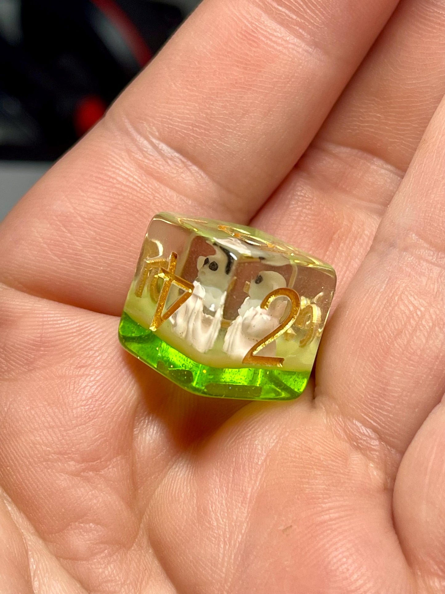 Baby Yoda Dice | D&D Dice | Grogu | Star Wars | Dnd | 7pc | Dice Set | Resin Dice | Glitter |
