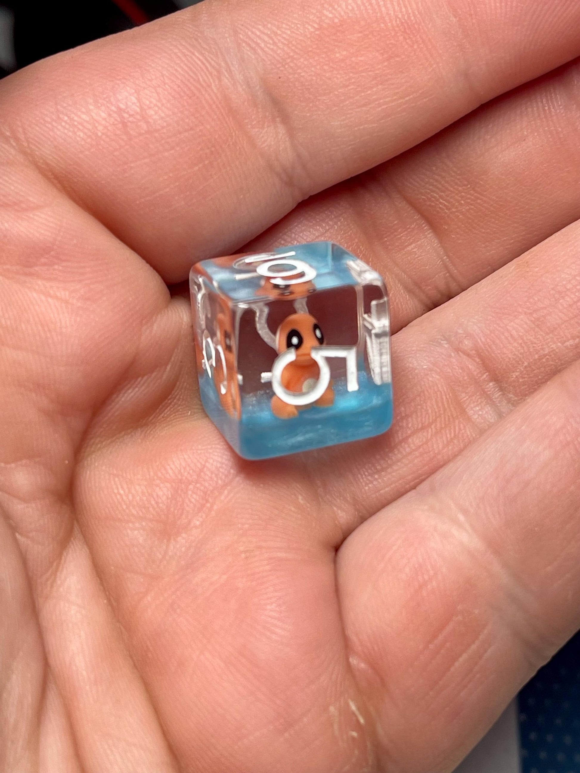 Blastoise Dice | D&D Dice | Pokemon | Dnd | 7pc | Dice Set | Resin Dice | Glitter |