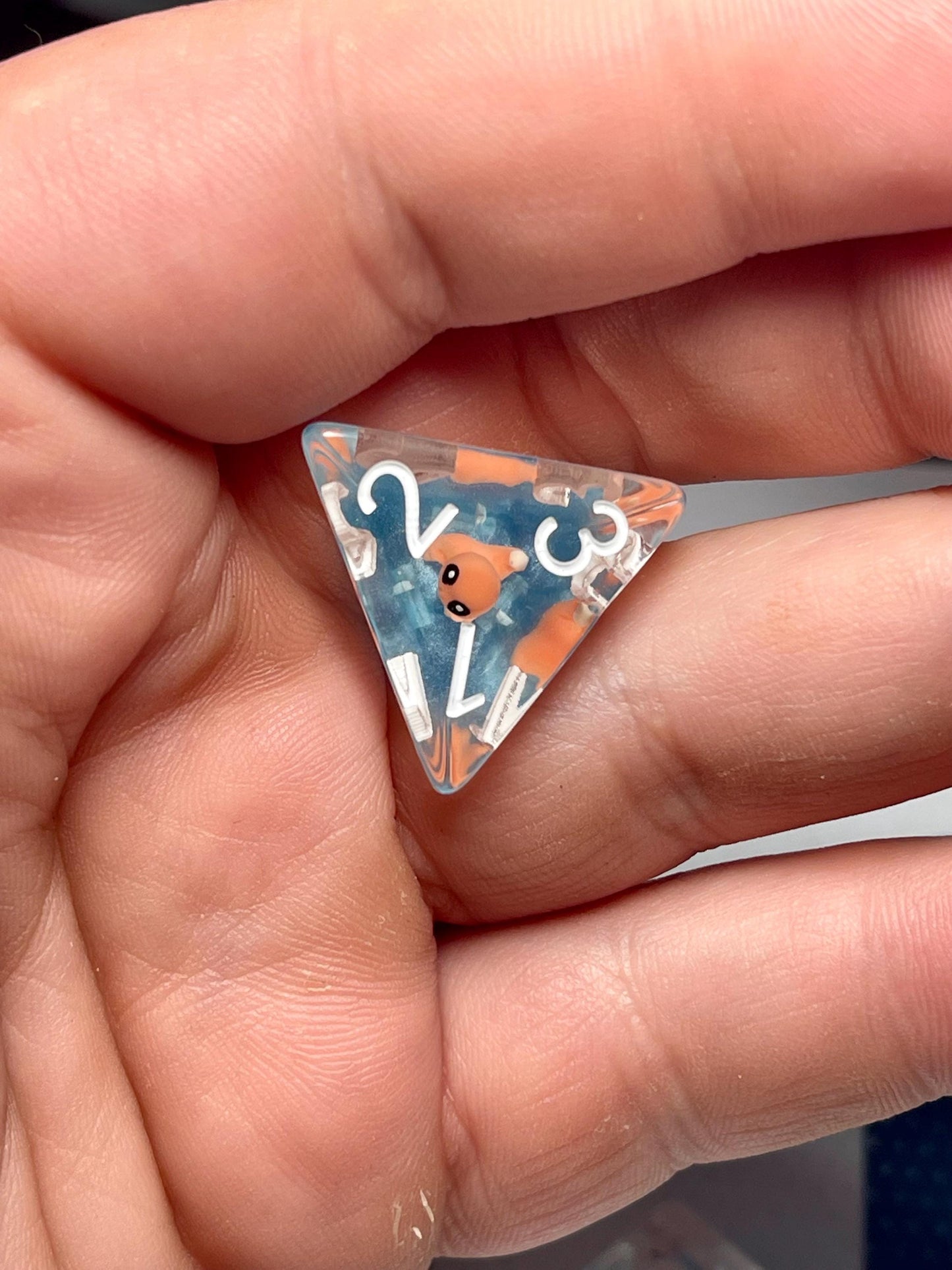 Charmander Dice | D&D Dice | Pokemon | Dnd | 7pc | Dice Set | Resin Dice | Glitter |