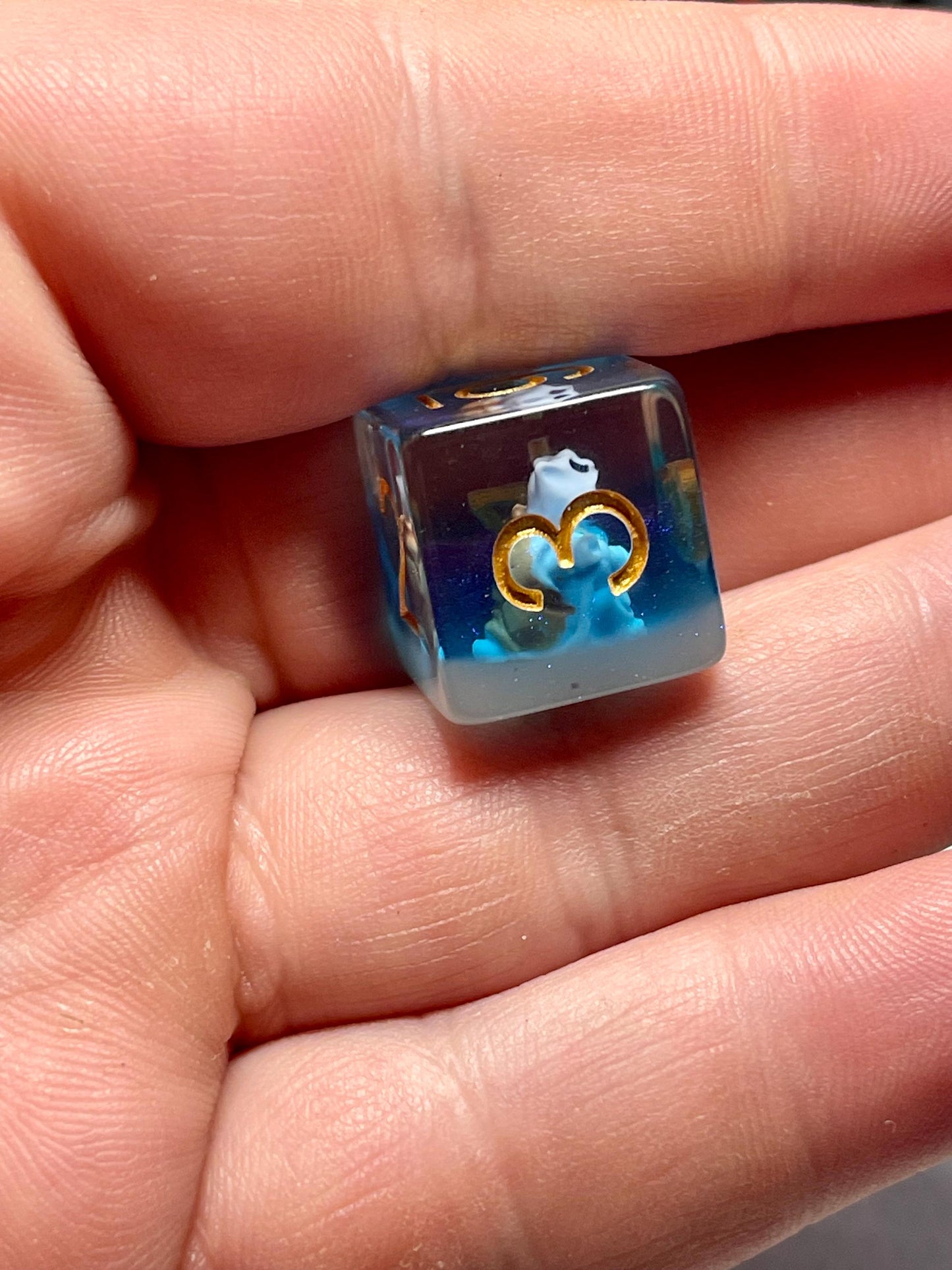 Blastoise Dice | D&D Dice | Pokemon | Dnd | 7pc | Dice Set | Resin Dice | Glitter |