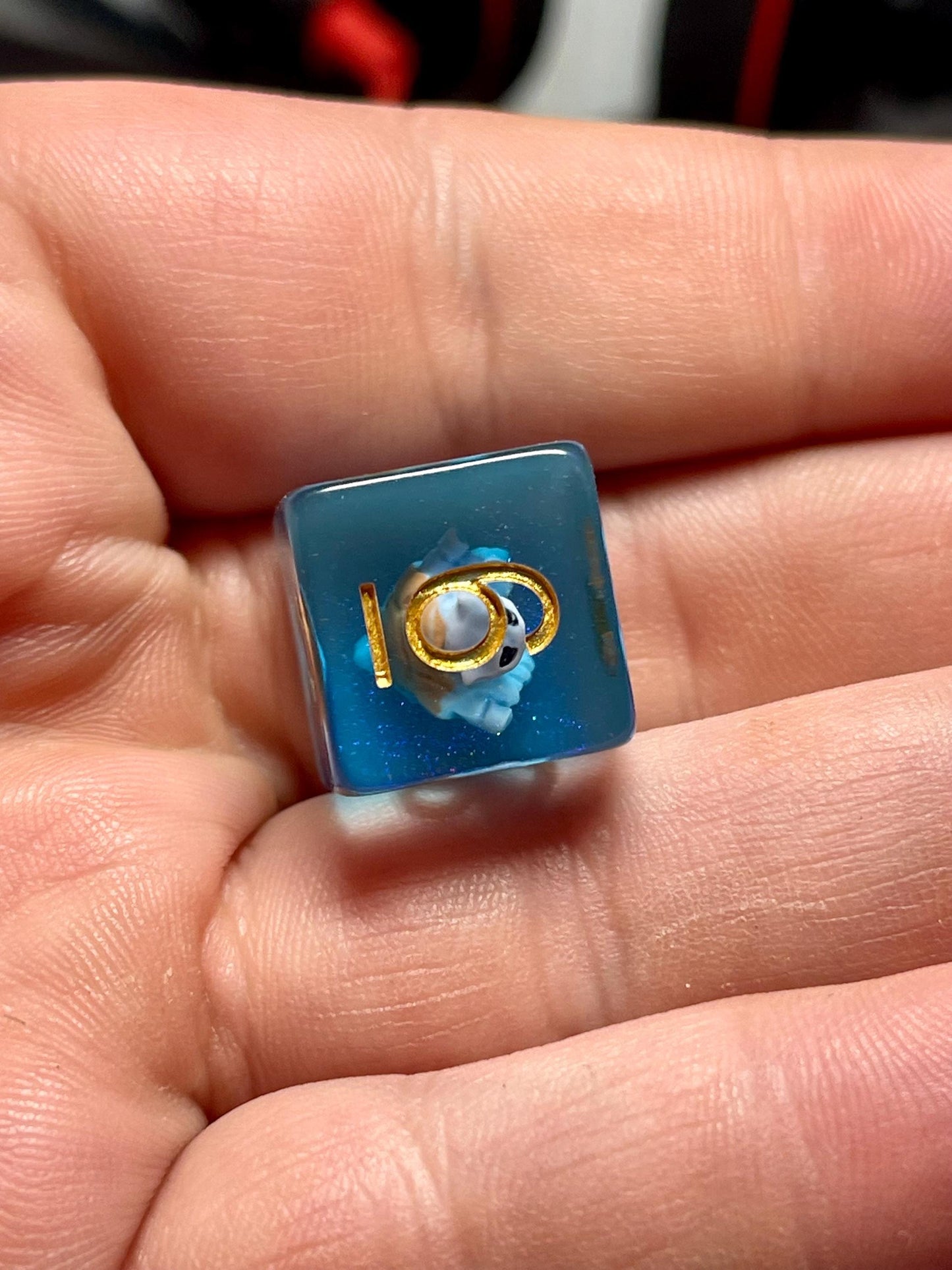 Blastoise Dice | D&D Dice | Pokemon | Dnd | 7pc | Dice Set | Resin Dice | Glitter |
