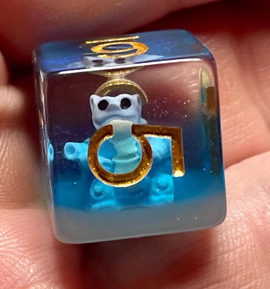 Blastoise Dice | D&D Dice | Pokemon | Dnd | 7pc | Dice Set | Resin Dice | Glitter |