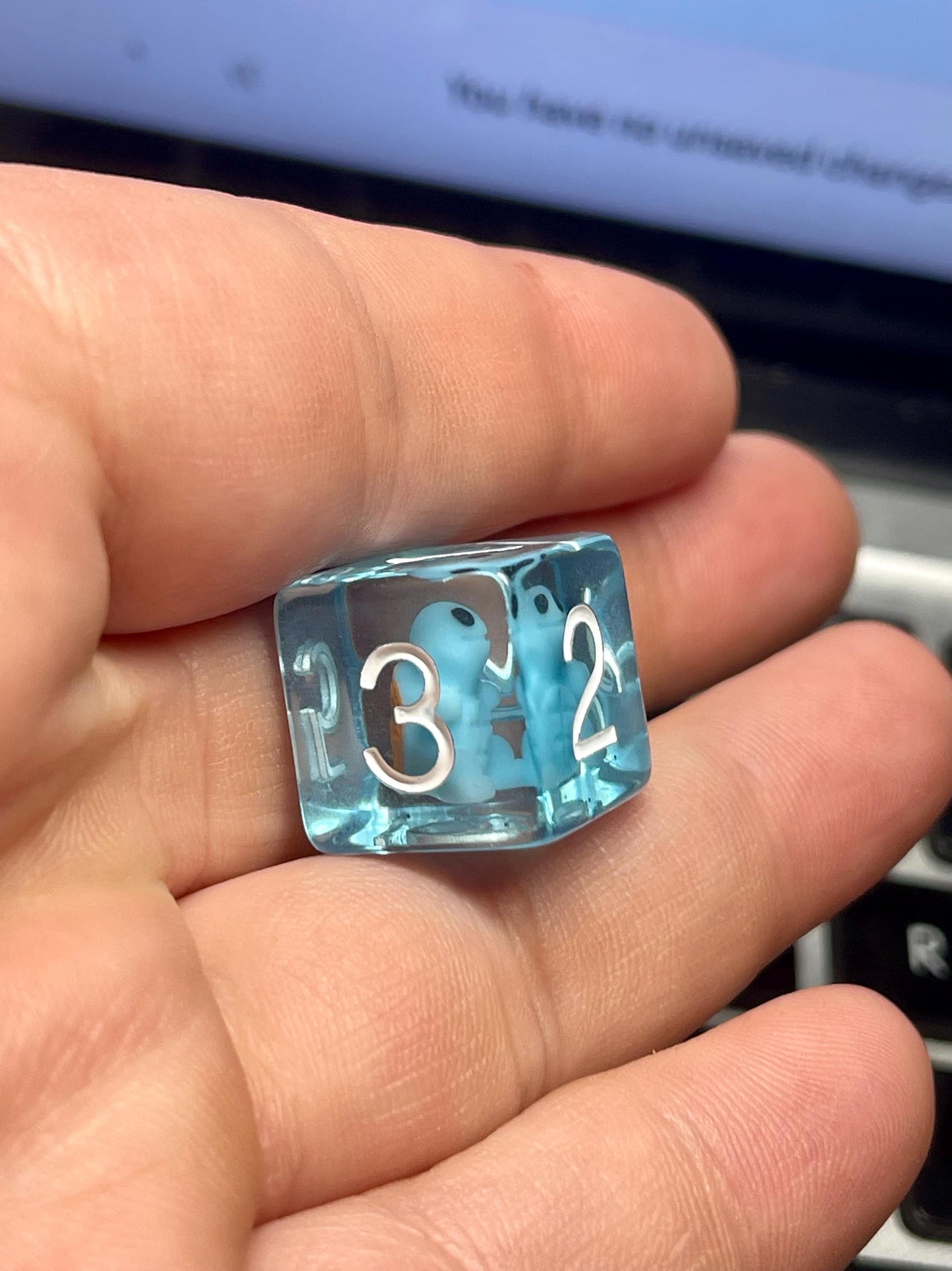 Squirtle Dice | D&D Dice | Pokemon | Dnd | 7pc | Dice Set | Resin Dice | Glitter |