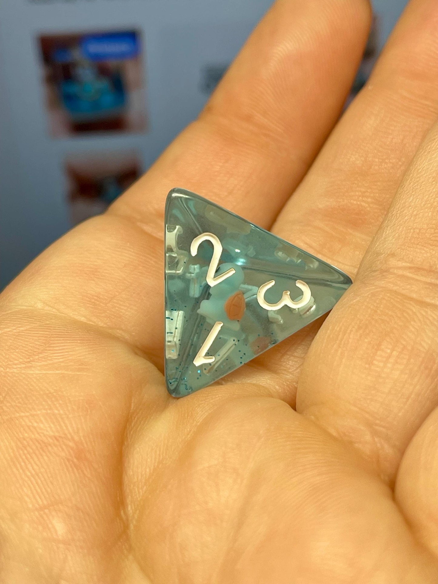 Squirtle Dice | D&D Dice | Pokemon | Dnd | 7pc | Dice Set | Resin Dice | Glitter |