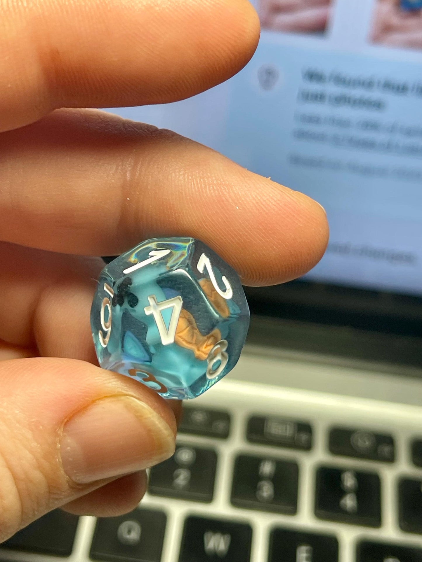Squirtle Dice | D&D Dice | Pokemon | Dnd | 7pc | Dice Set | Resin Dice | Glitter |