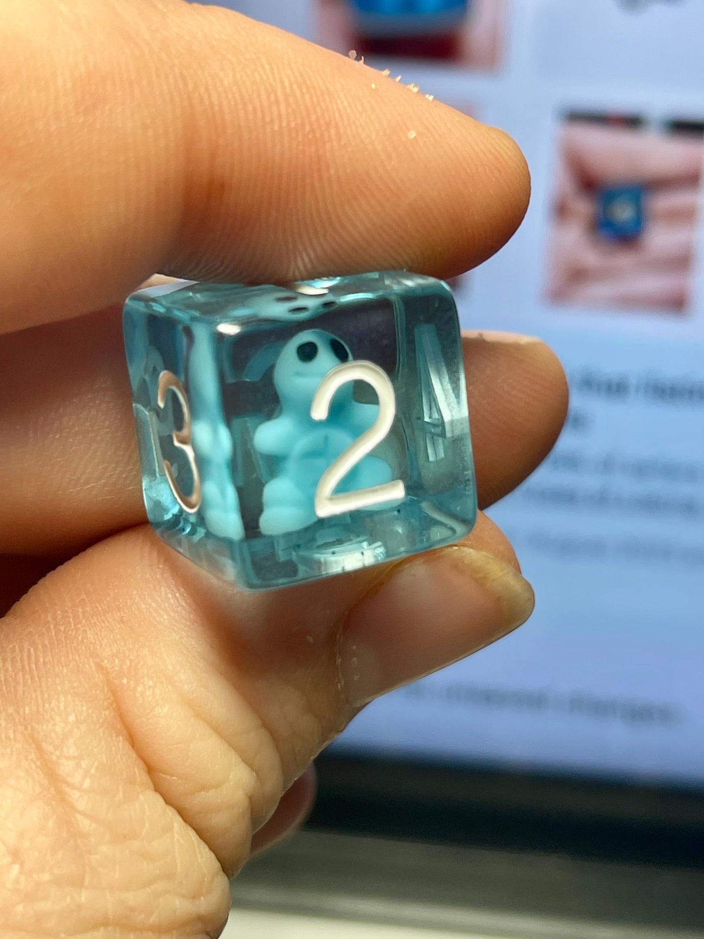 Squirtle Dice | D&D Dice | Pokemon | Dnd | 7pc | Dice Set | Resin Dice | Glitter |