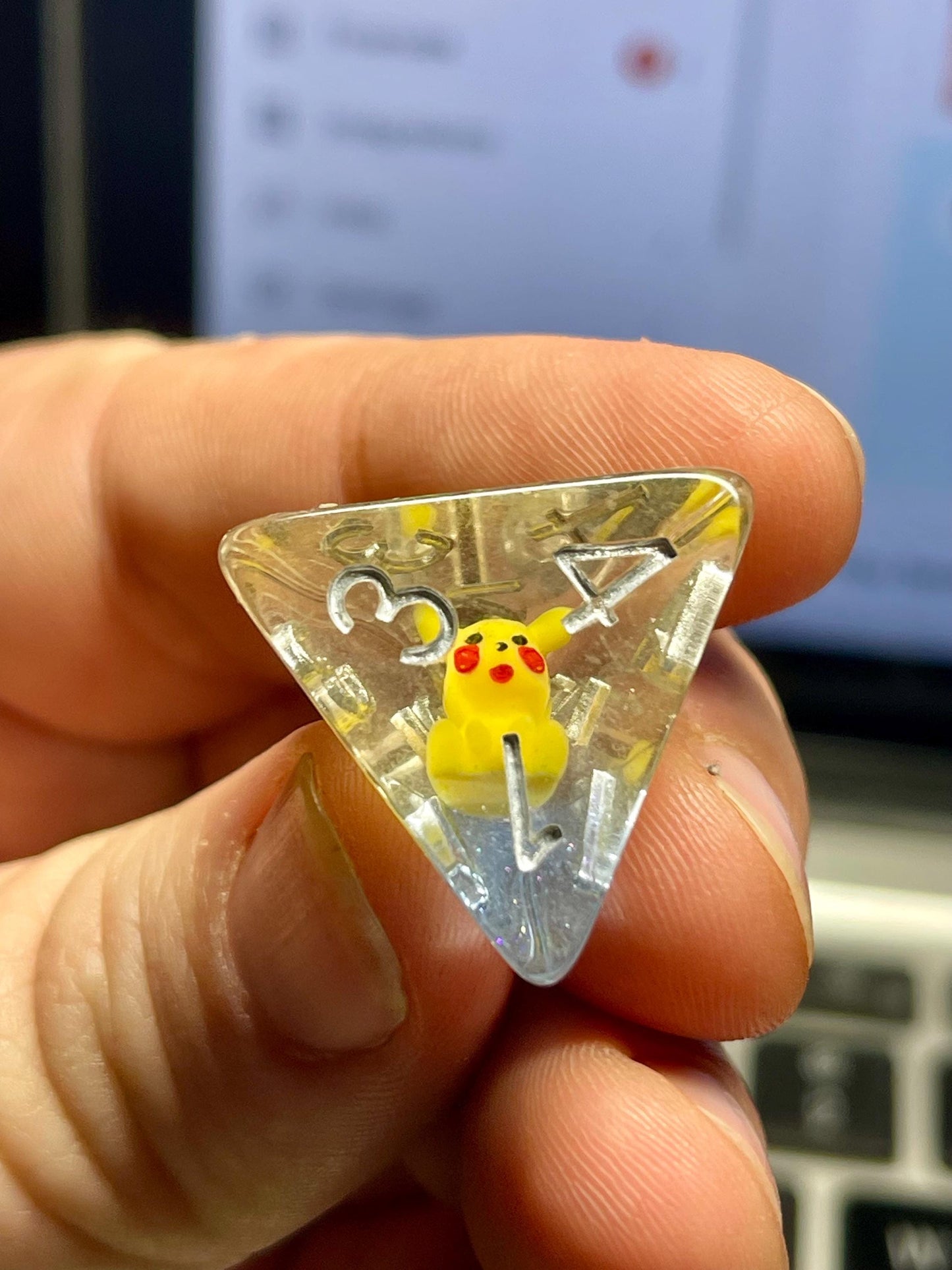 Pikachu Dice | D&D Dice | Pokemon | Dnd | 7pc | Dice Set | Resin Dice | Glitter |