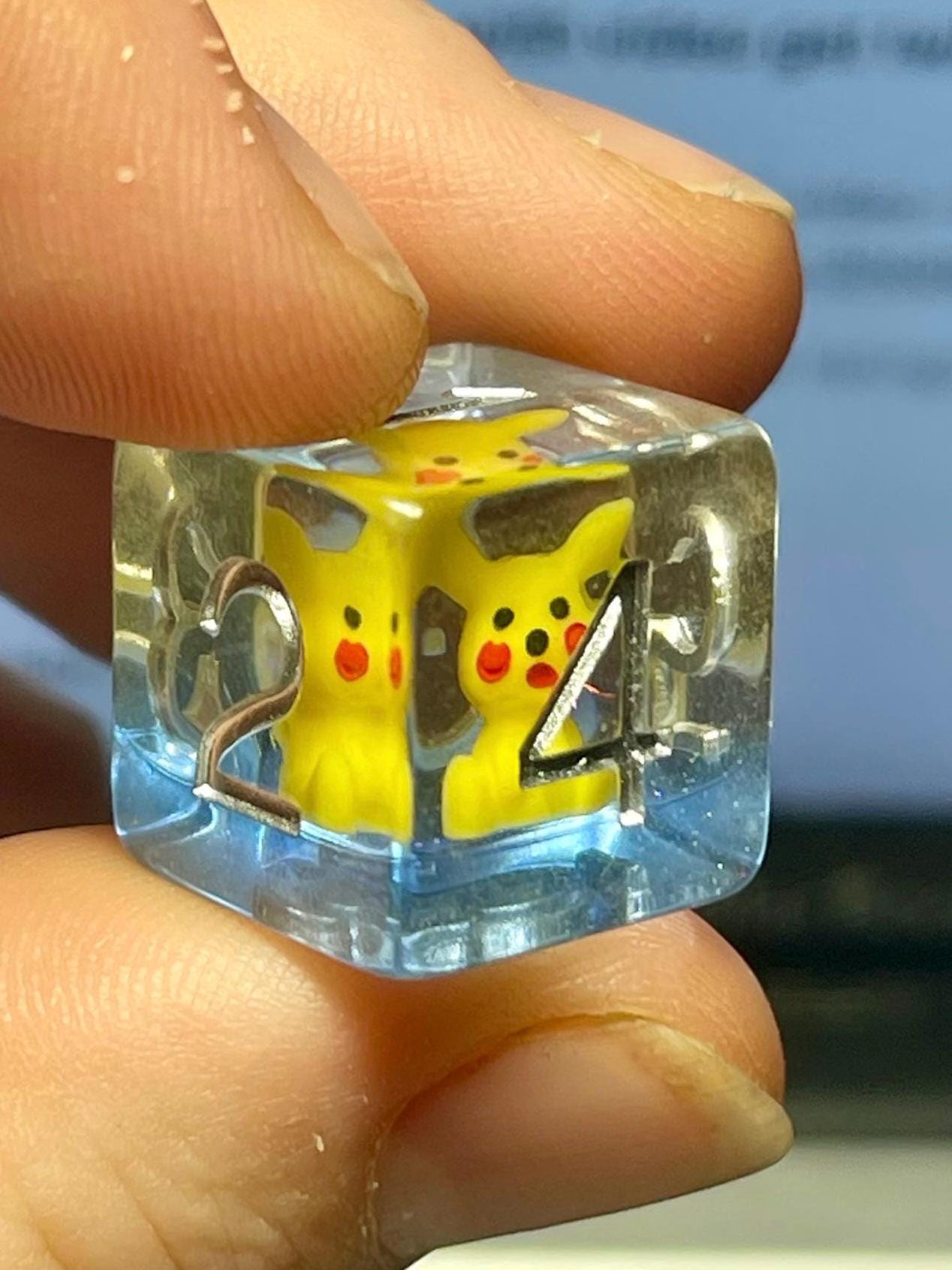 Pikachu Dice | D&D Dice | Pokemon | Dnd | 7pc | Dice Set | Resin Dice | Glitter |