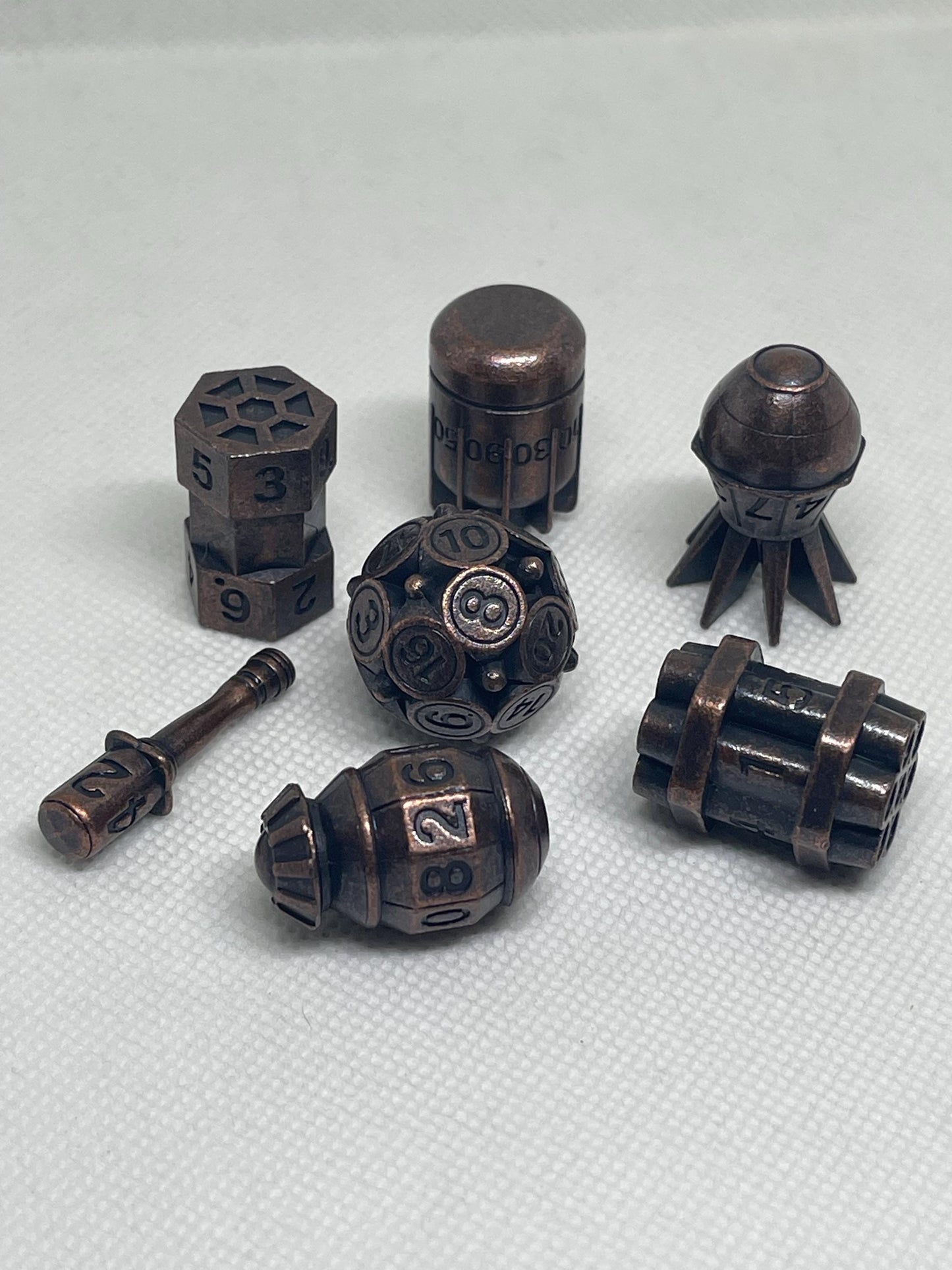 Solid Metal Nuclear Bomb Dice Set Premium RPG Dice, Heavy Duty D20, Dungeons & Dragons Accessories, Fallout