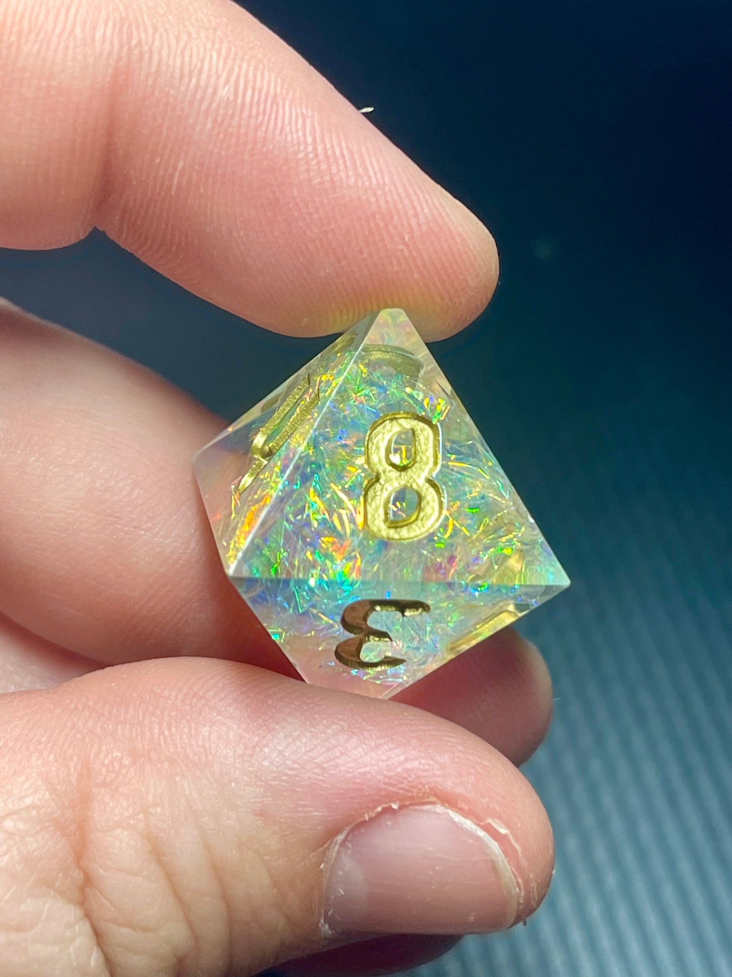 Starlight Prism Handmade Dice Set | D&D Dice | Dnd | 7pc | Dice Set | Resin | Glitter |