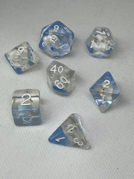 Swan Inclusion Resin Dice Set