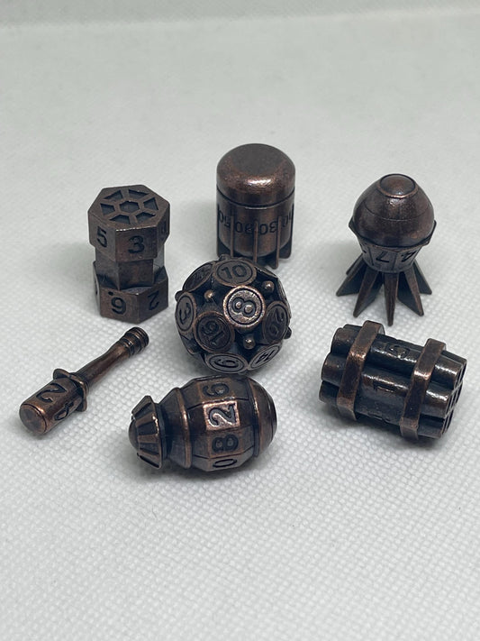 Solid Metal Nuclear Bomb Dice Set  Premium RPG Dice, Heavy Duty D20, Dungeons & Dragons Accessories, Fallout