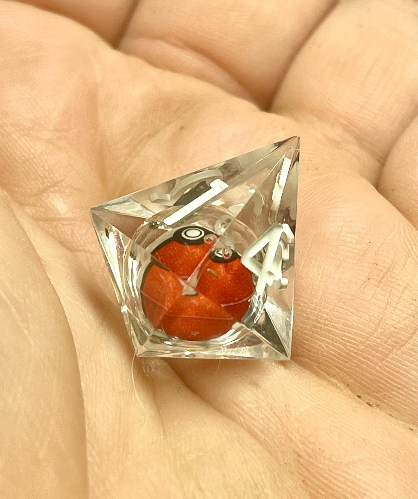 Pokeball Handmade Liquid core Sharp Edge Resin Dice Set Handmade | D&D Dice | Pokemon | Dnd | 7pc | Dice Set | Resin Dice | Glitter |
