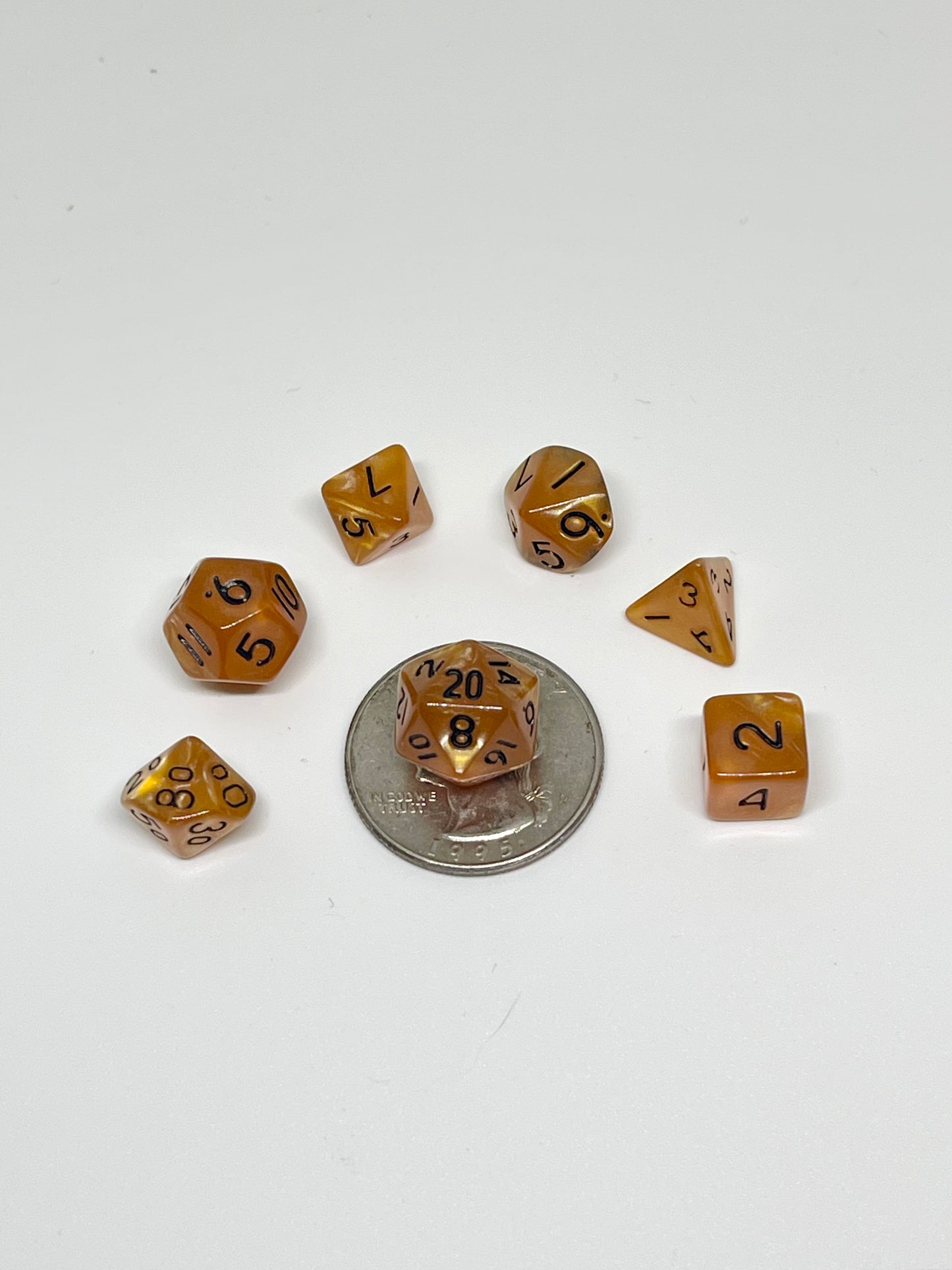 Orange 10mm Mini Poly Dice Set