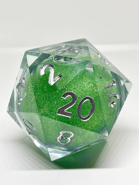 Green Liquid Core D20 Dice 55mm