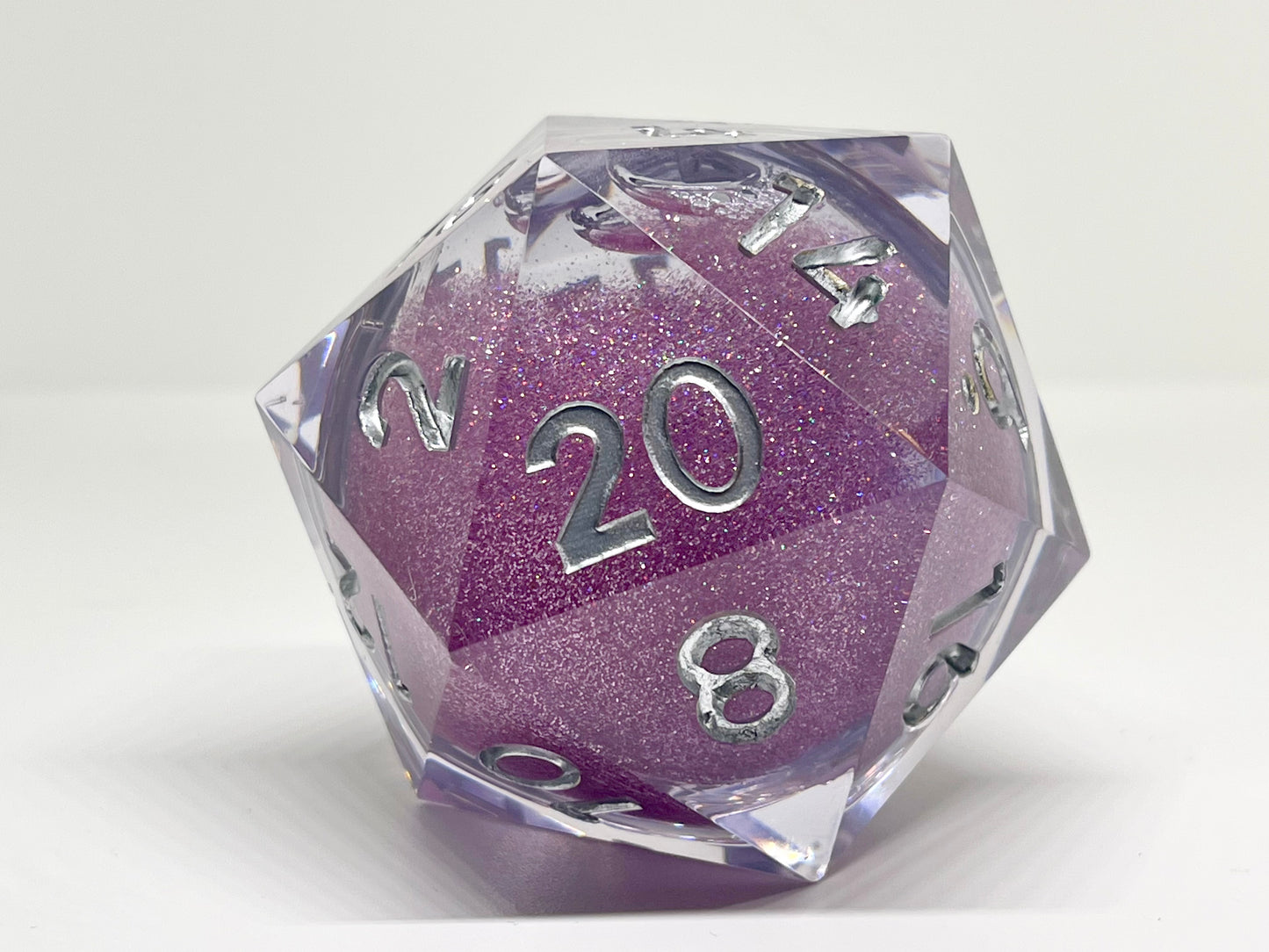 Purple Liquid Core D20 Dice 55mm