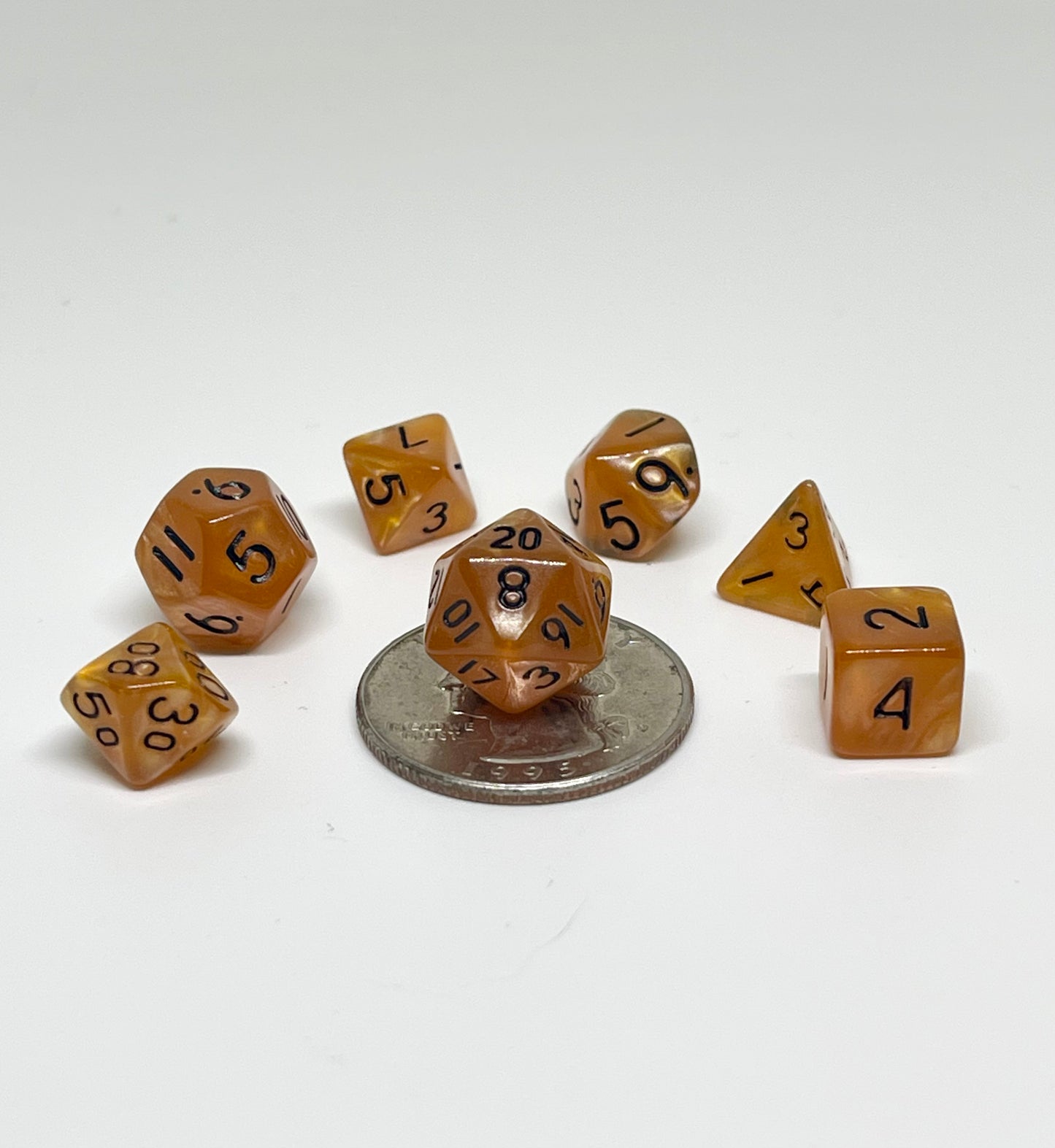 Orange 10mm Mini Poly Dice Set