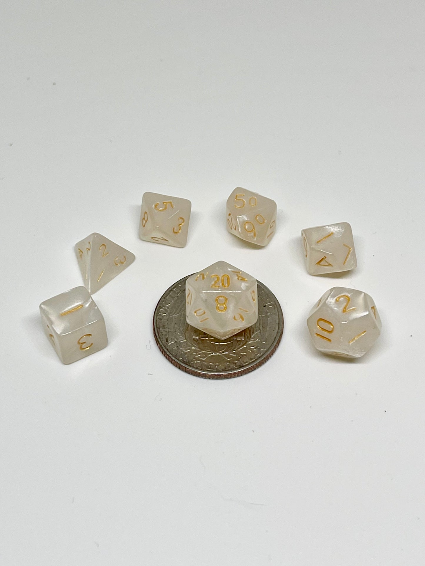 White 10mm Mini Poly Dice Set