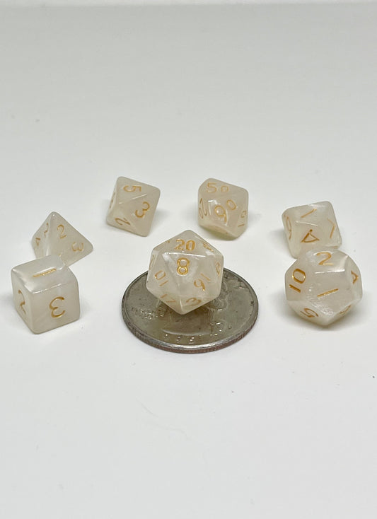 White 10mm Mini Poly Dice Set